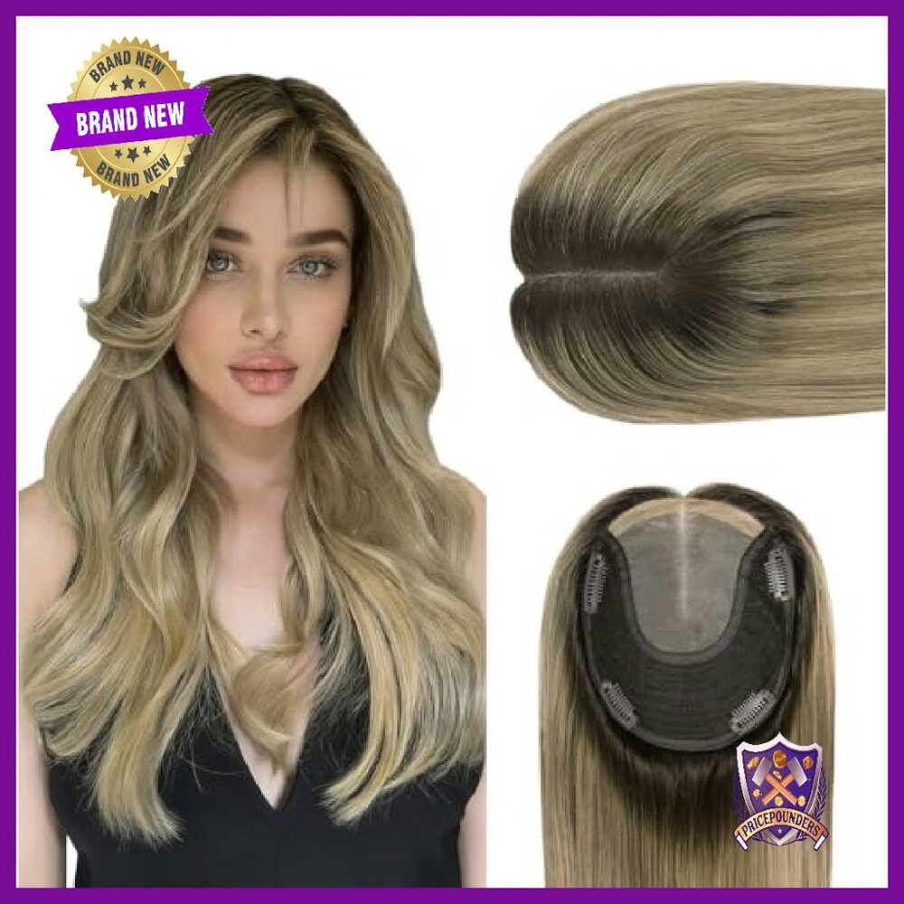 16-Inch Real Human Hair Topper For Thinning Hair, 75g, 6x7 Base